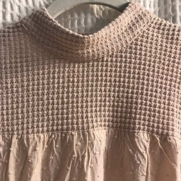 EUC DR2 by Daniel Rainn tan peplum high neck blouse - Picture 5 of 10